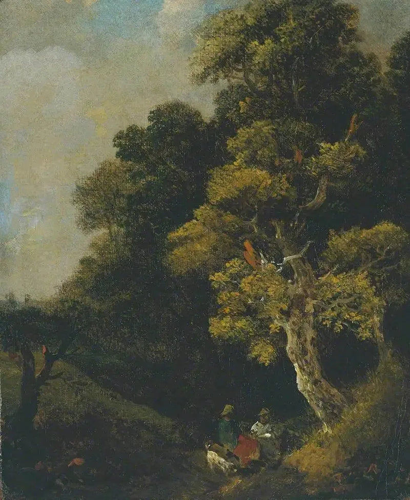 Landschaft mit Figuren unter einem Baum - Thomas Gainsborough
