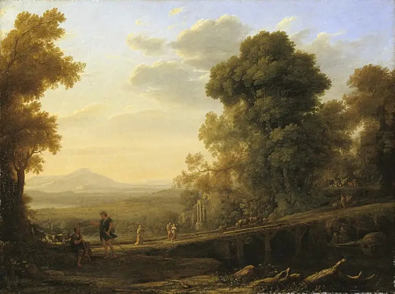 Landschaft mit Rebecca, die sich von ihrem Vater verabschiedet - Claude Lorrain