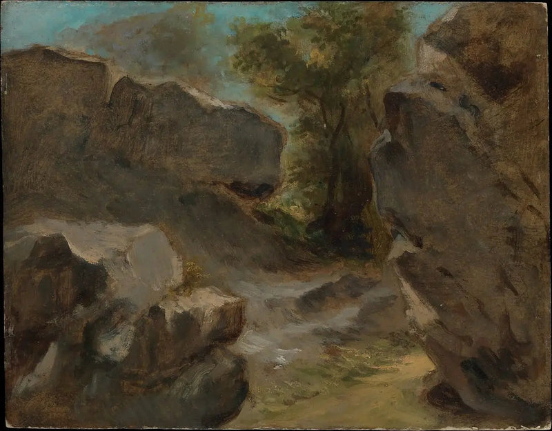 Landschaft mit Felsen, Augerville - Eugène Delacroix