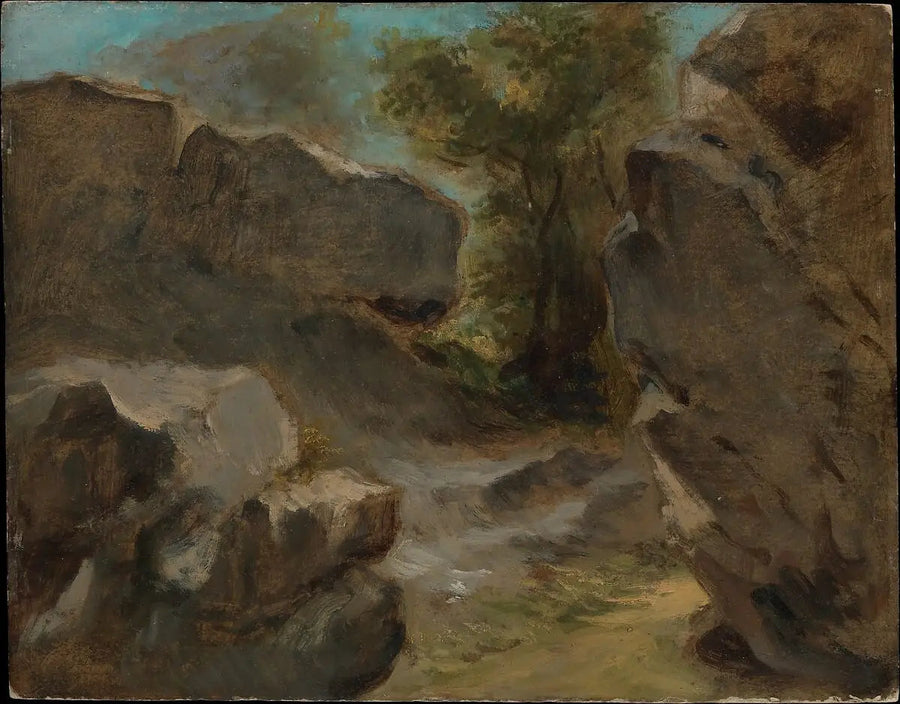 Landschaft mit Felsen, Augerville - Eugène Delacroix