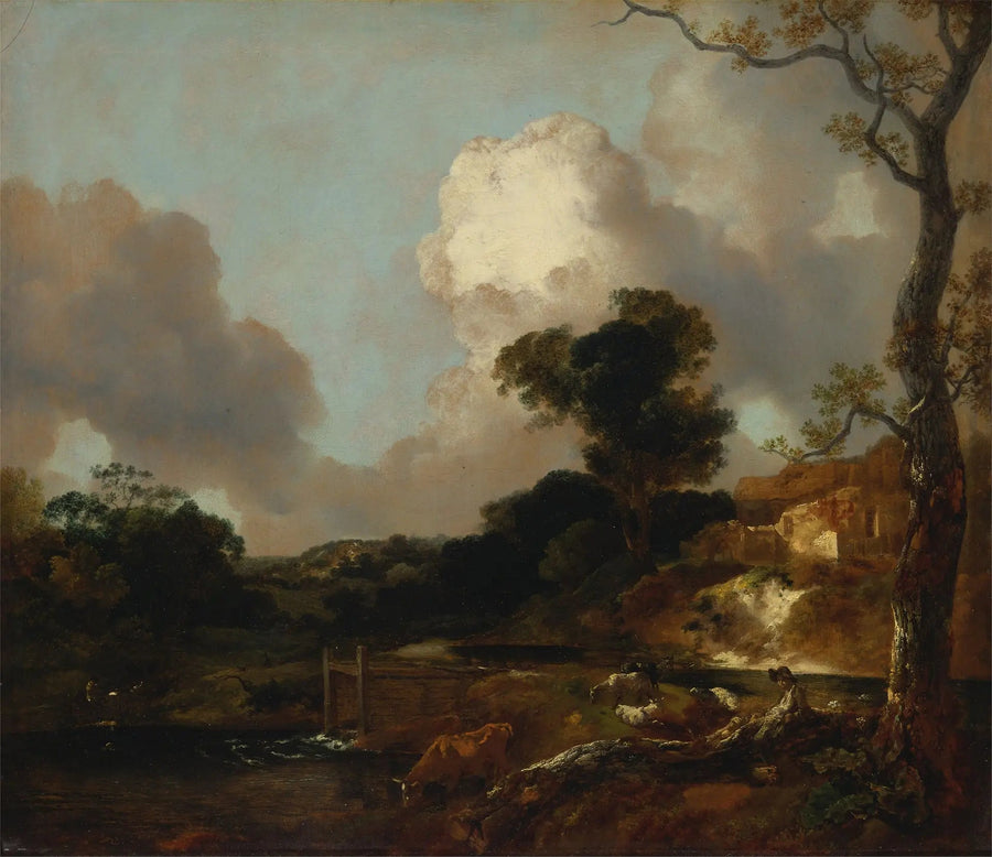 Landschaft mit Bach und Damm - Thomas Gainsborough