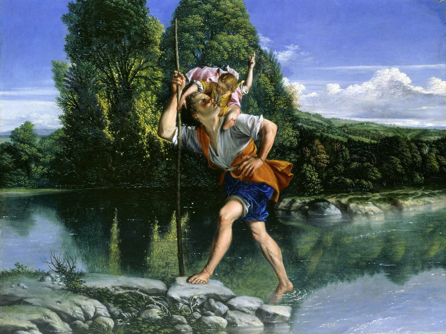 Landschaft mit Sankt Christophorus - Orazio Gentileschi