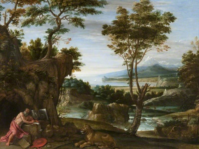 Paysage avec Saint Jérôme - Domenichino image 1 reproduction d’œuvre d’art à l’huile