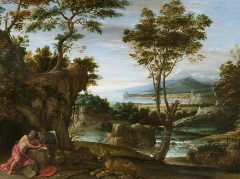 Landschaft mit Heiligen Hieronymus - Domenichino