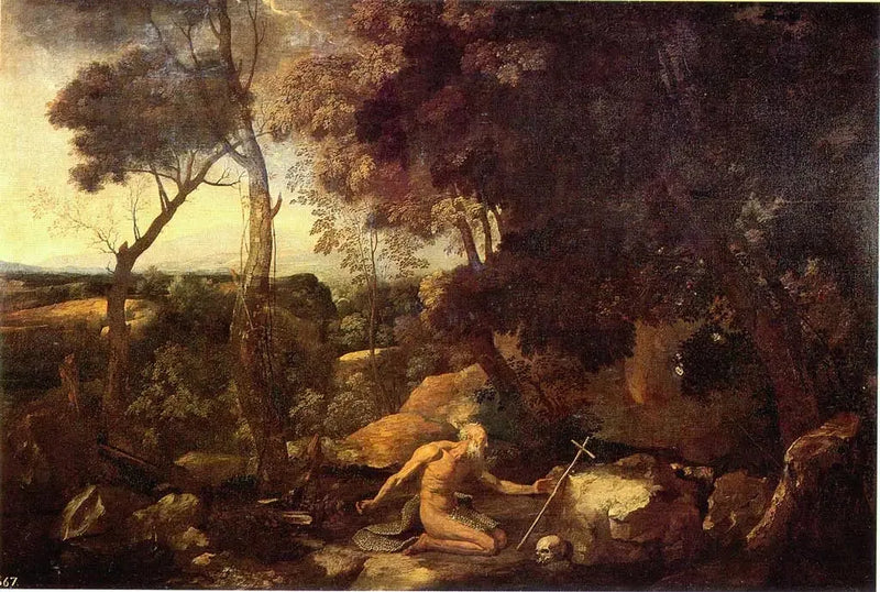 Landschaft mit dem heiligen Paulus der Einsiedler - Nicolas Poussin