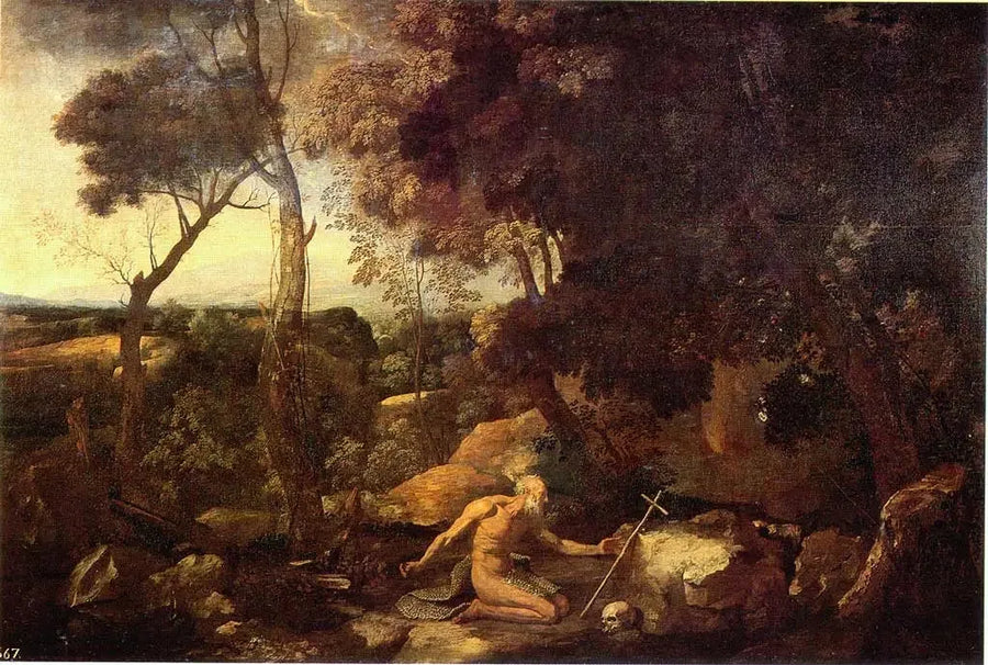 Landschaft mit dem heiligen Paulus der Einsiedler - Nicolas Poussin
