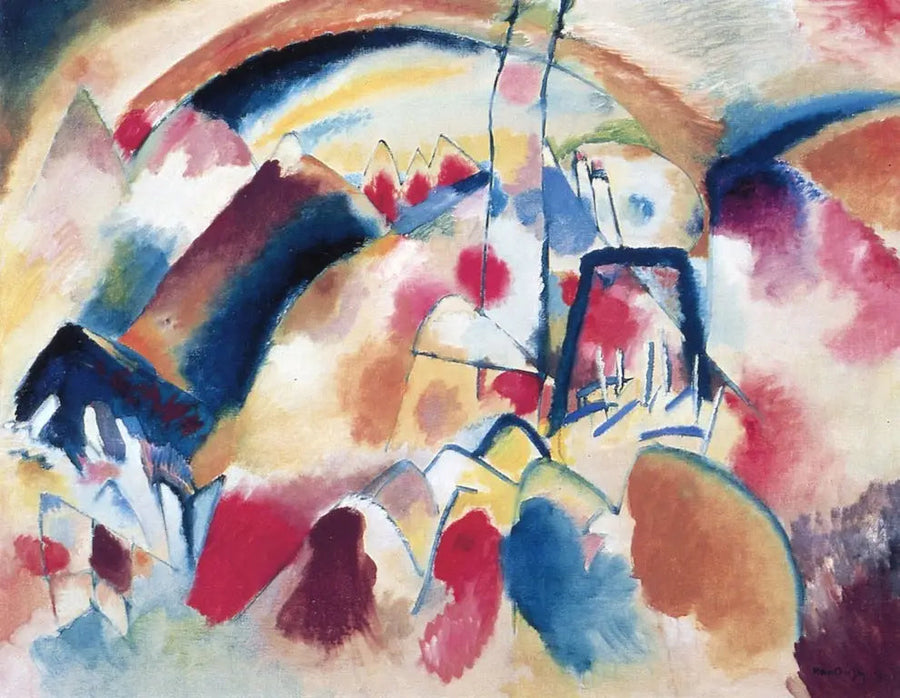 Landschaft mit roten Flecken - Vassily Kandinsky