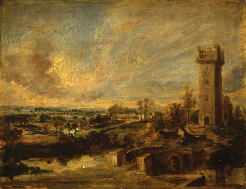 Landschaft mit Turm - Peter Paul Rubens