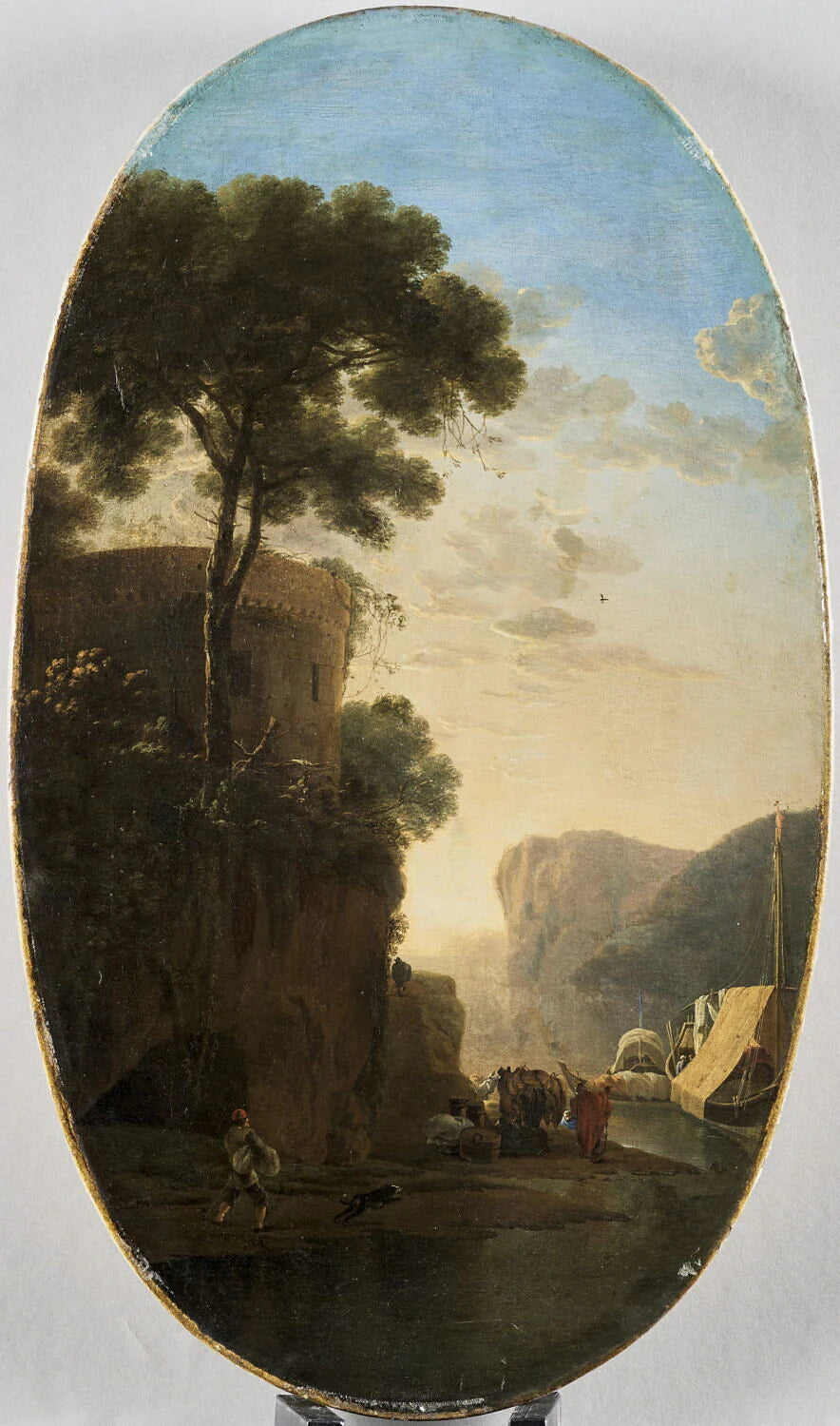 Paysage avec une tour surplombant une rivière - Jan Asselijn