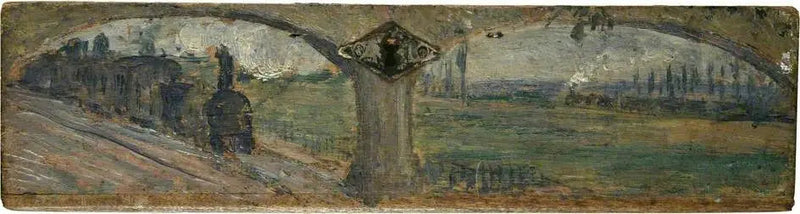 Landschaft mit Dampflokomotiven - Camille Pissarro
