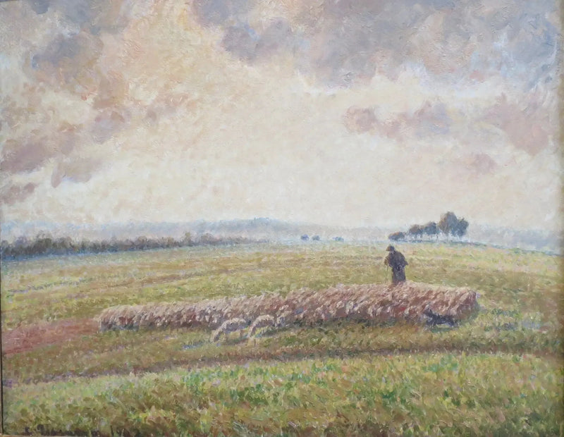 Landschaft mit Schafherde - Camille Pissarro