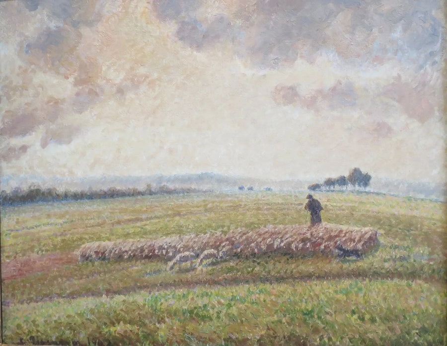 Landschaft mit Schafherde - Camille Pissarro