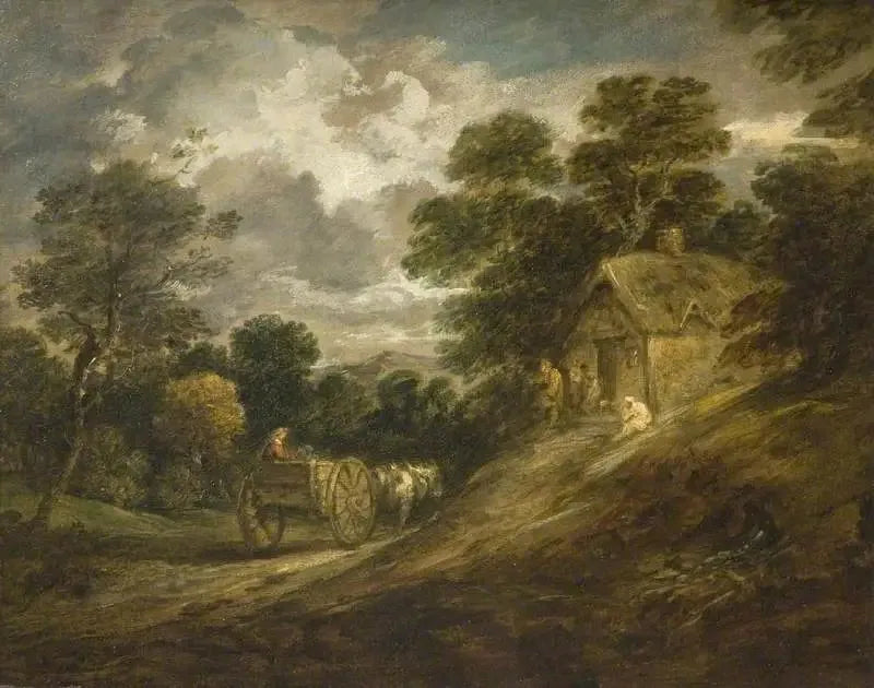 Landschaft mit einer Hütte und einer Kutsche - Thomas Gainsborough