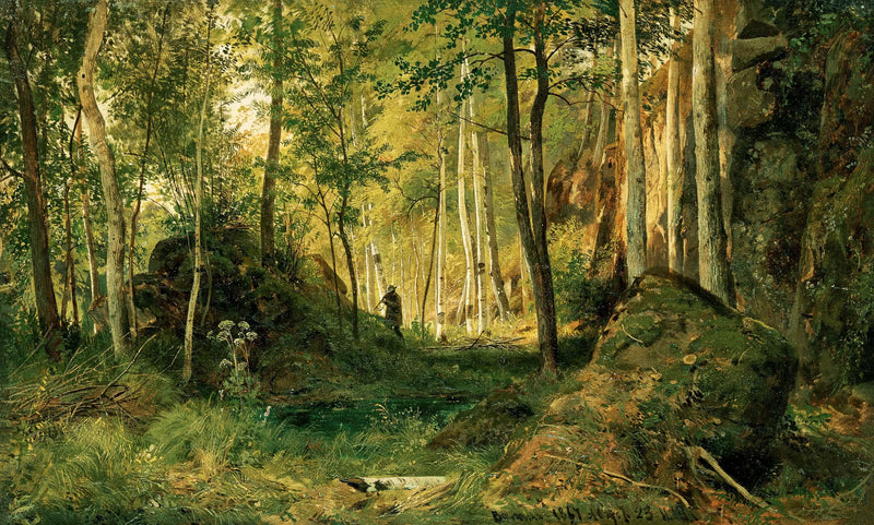 Landschaft mit einem Jäger. Insel Valaam - Ivan Chichkine