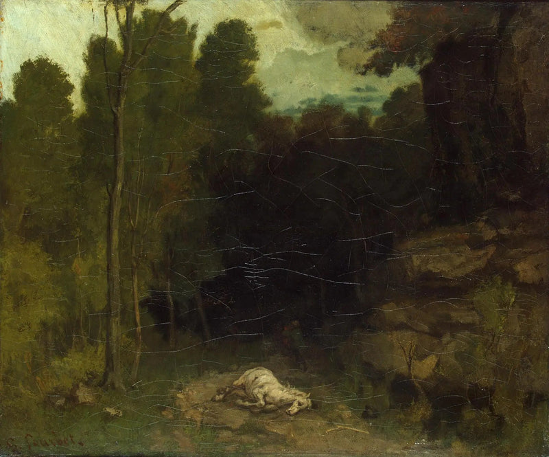 Landschaft mit einem toten Pferd - Gustave Courbet