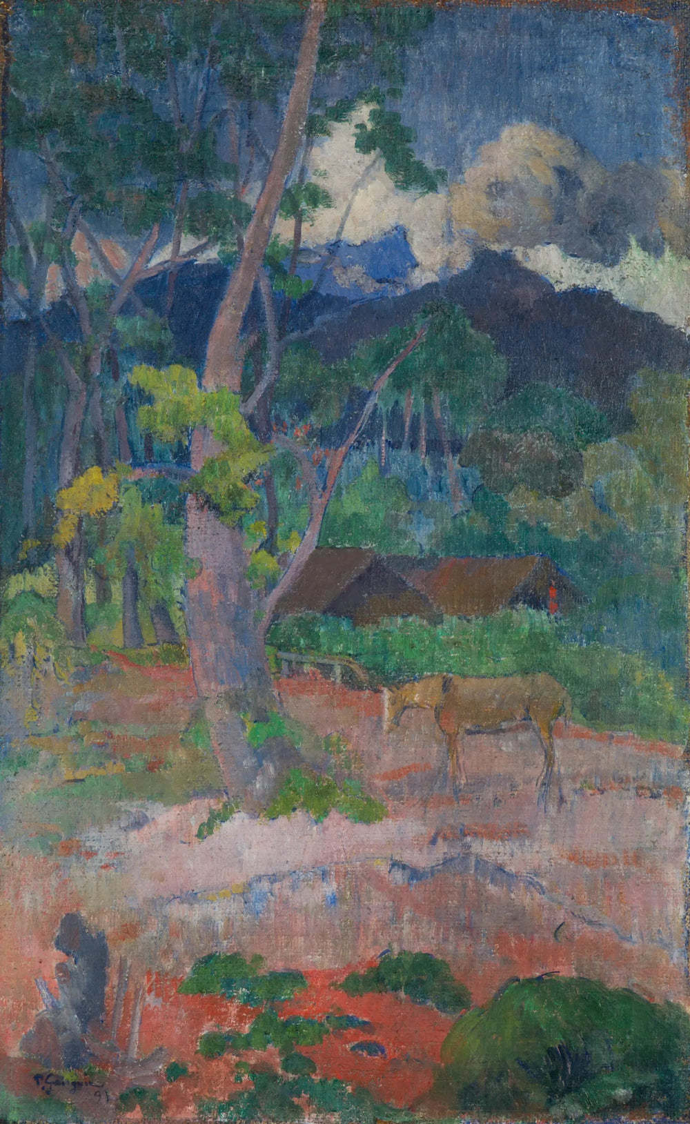 Paysage avec un cheval - Paul Gauguin image 1 reproduction réalisée par Alpha Reproduction