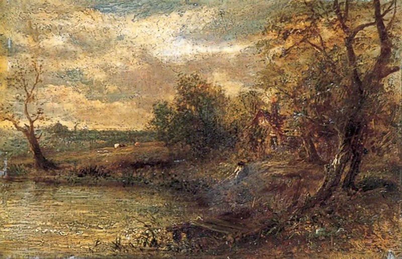 Landschaft mit einem Mann beim Angeln - John Constable