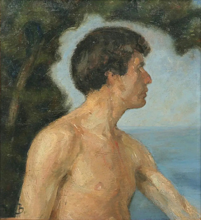 Landschaft mit einem Mann. - H. A. Brendekilde