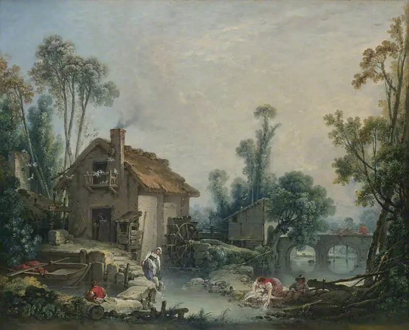 Landschaft mit einem Wassermühle - François Boucher