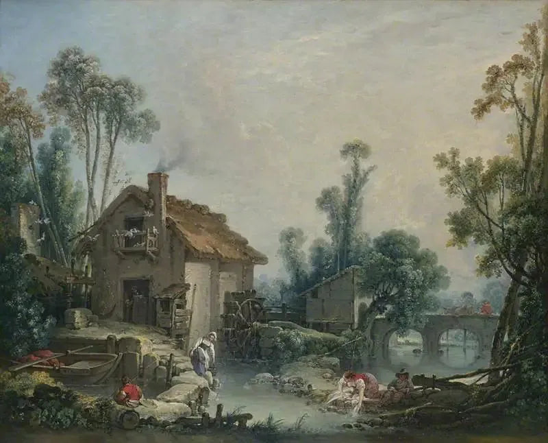 Landschaft mit einem Wassermühle - François Boucher