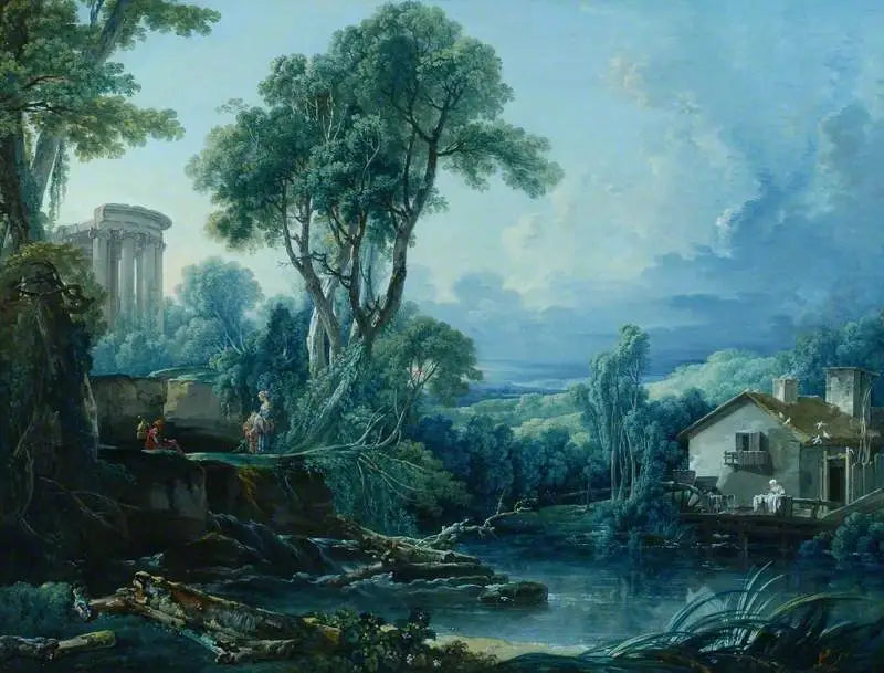 Landschaft mit einem Wassermühle - François Boucher