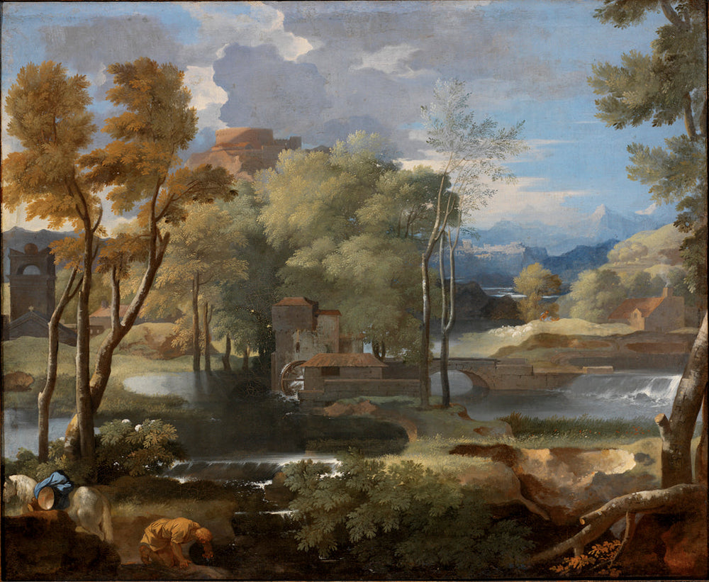 Paysage avec un moulin - Sébastien Bourdon image 1 reproduction artisanale de tableau