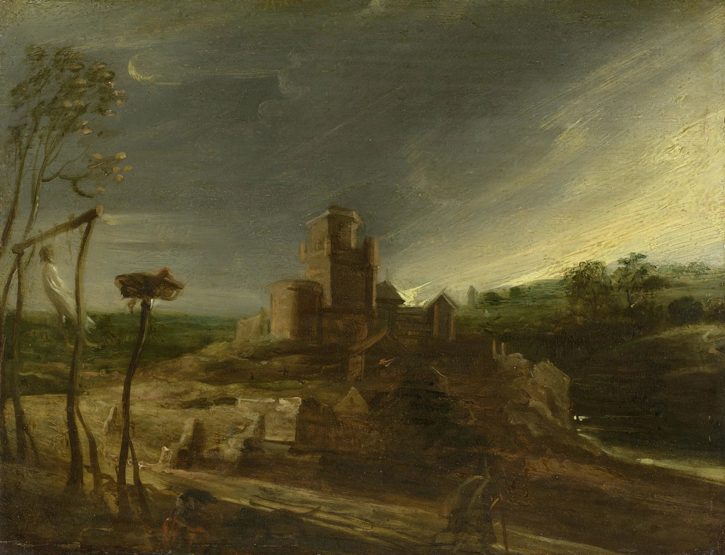 Paysage avec un pendu sur une potence - Peter Paul Rubens image 1 copie de tableau peinte à la main