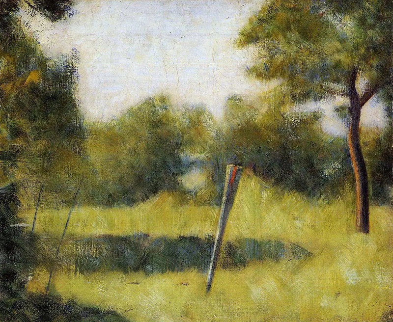 Landschaft mit einem Pfahl - Georges Seurat