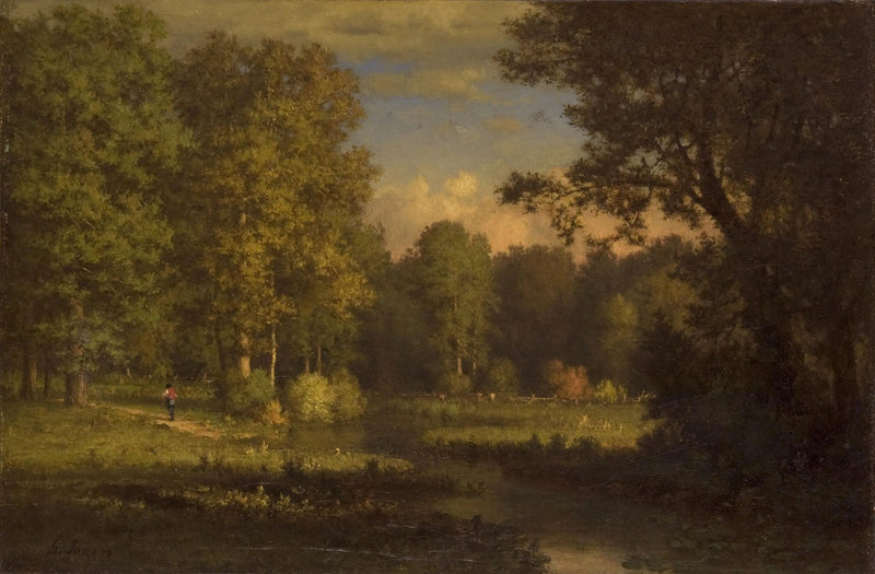 Landschaft mit einem Bach - George Inness