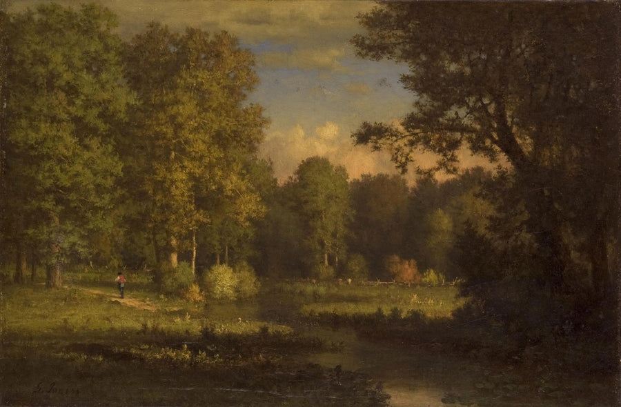 Landschaft mit einem Bach - George Inness