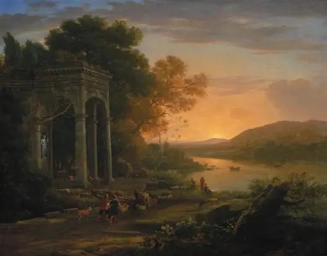 Landschaft mit einem Bacchustempel - Claude Lorrain
