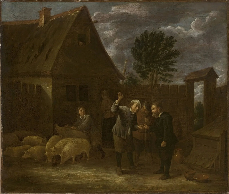 Landschaft mit einem Schweinehändler - David Teniers der Jüngere