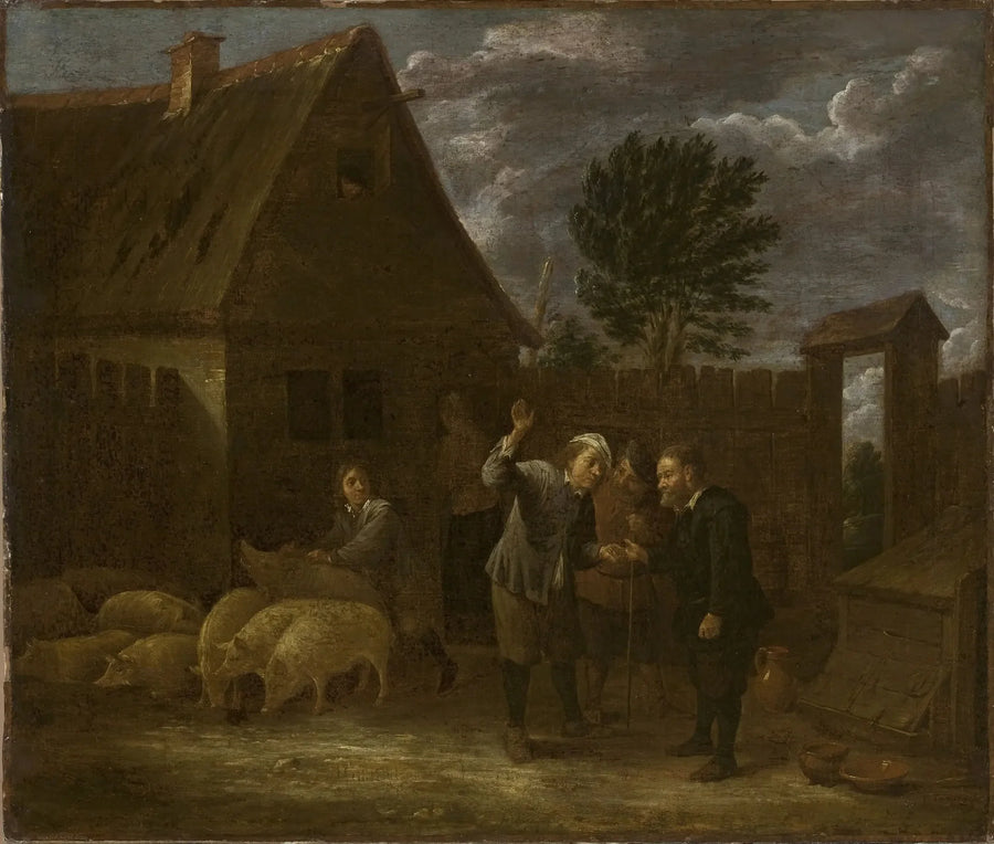 Landschaft mit einem Schweinehändler - David Teniers der Jüngere