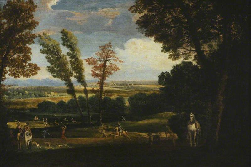 Landschaft mit Hirschjagd - Annibale Carracci