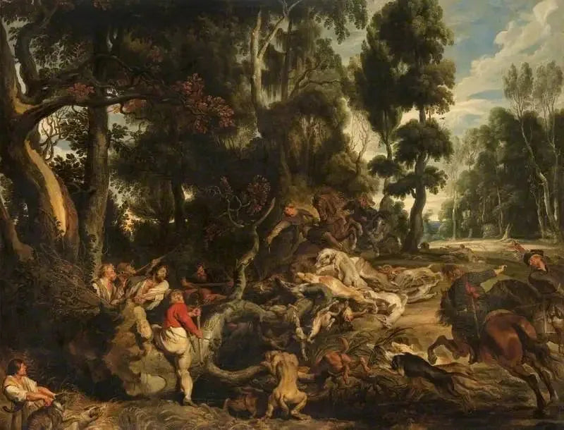 Landschaft mit einer Wildschweinjagd - Peter Paul Rubens