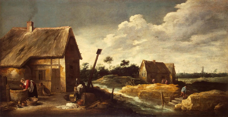 Landschaft mit einer Magd am Brunnen - David Teniers der Jüngere