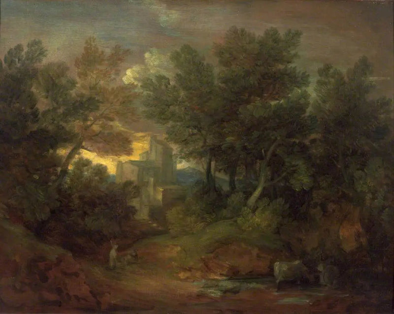 Waldlandschaft mit Gebäude - Thomas Gainsborough