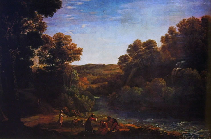 Waldlandschaft mit einem Bach - Claude Lorrain