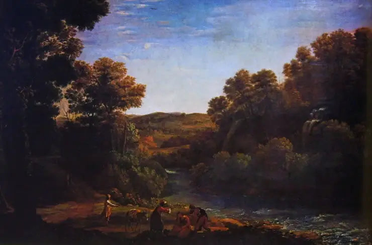 Waldlandschaft mit einem Bach - Claude Lorrain