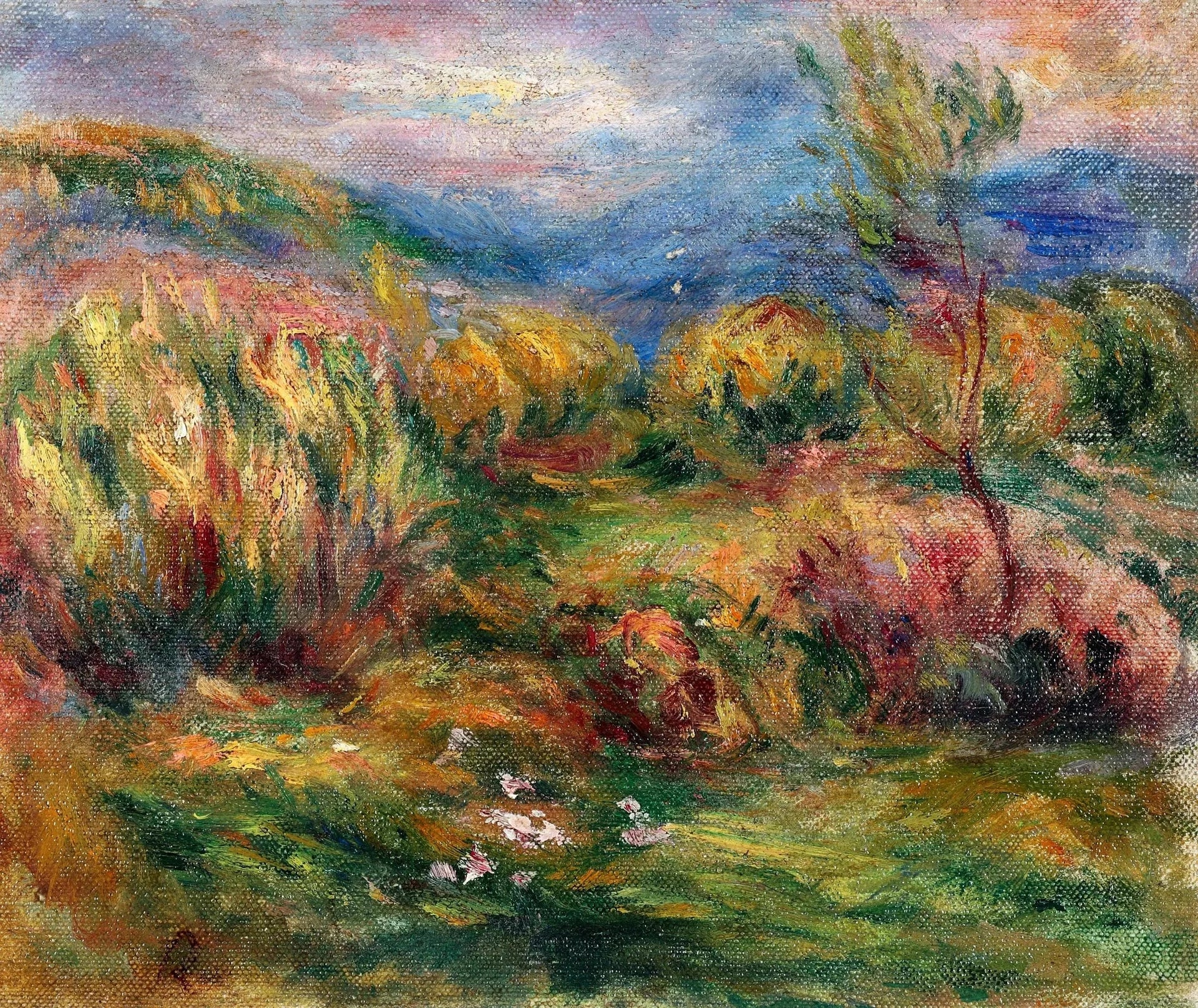 Paysage de Cagnes-sur-Mer, Renoir 1904 – reproduction peinture à l’huile sur toile