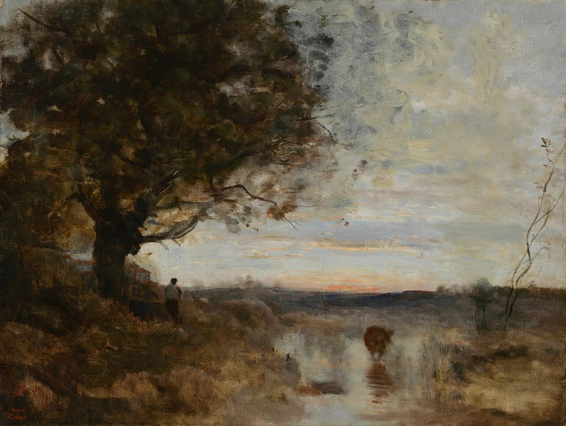 Landschaftskomposition, Sonnenaufgangseffekt - Jean-Baptiste Camille Corot