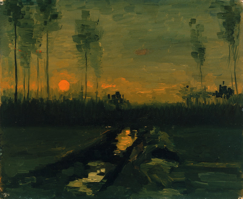 Landschaft bei Sonnenuntergang - Vincent van Gogh