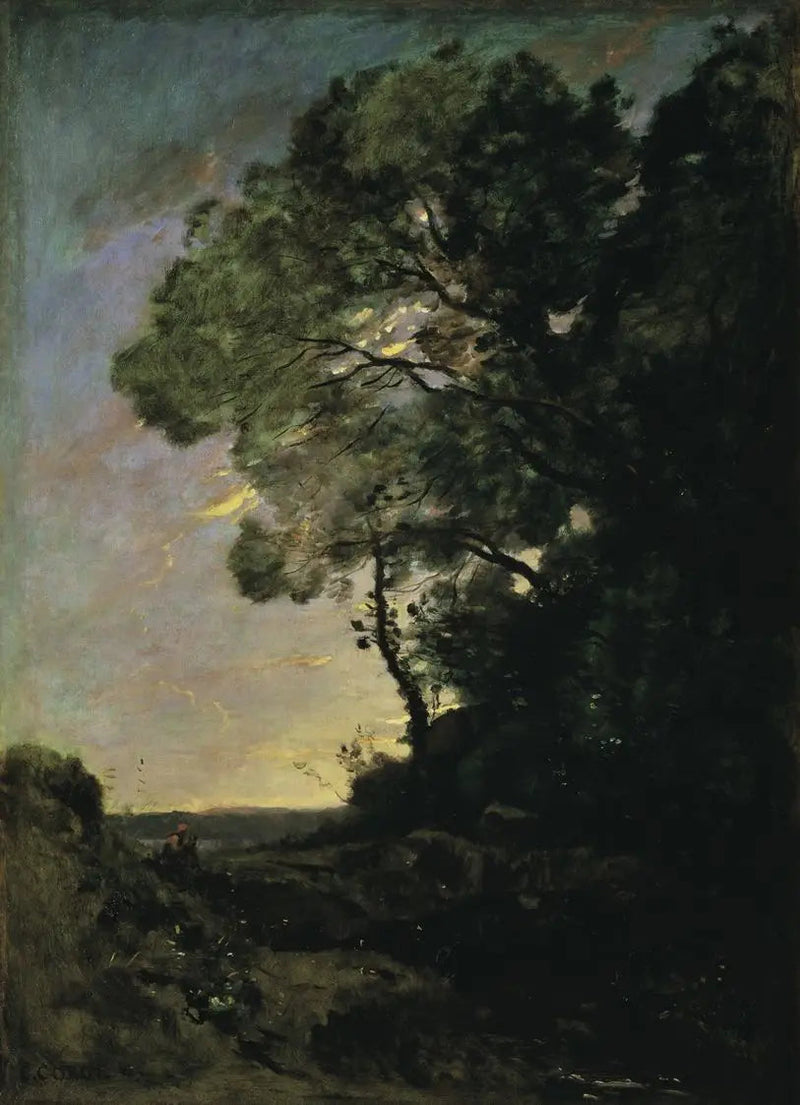 Baumlandschaft (Abend) - Jean-Baptiste Camille Corot