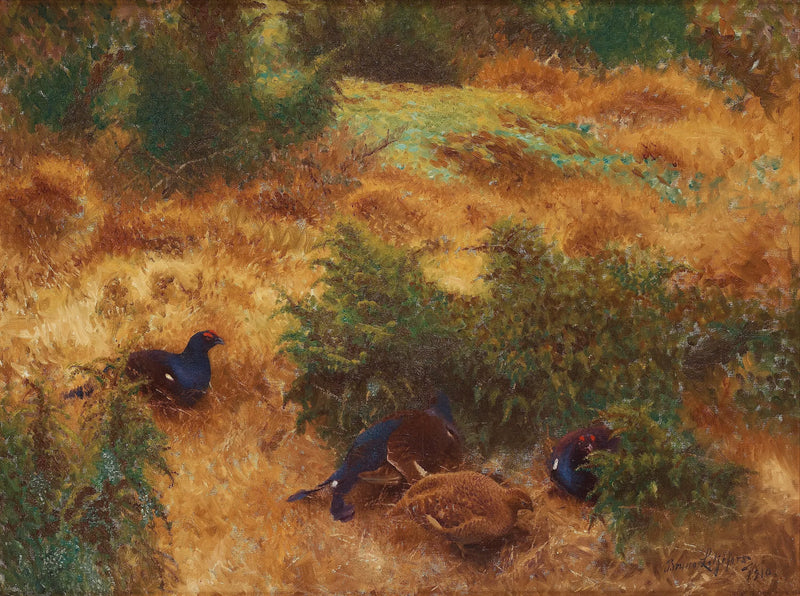 Herbstlandschaft mit Birkhuhn - Bruno Liljefors