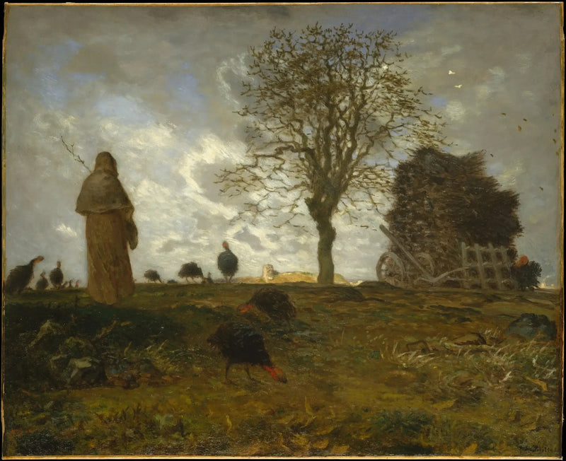 Herbstlandschaft mit einer Herde Truthähne - Jean-François Millet
