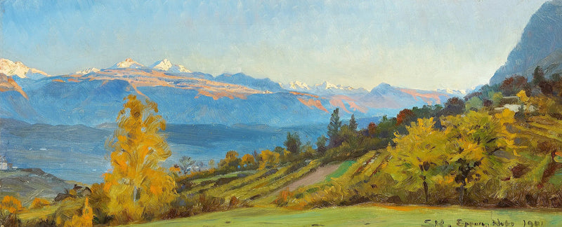 Herbstlandschaft. Aussicht vom Schloss Saint-Valentin in Tirol. - Peder Severin Krøyer