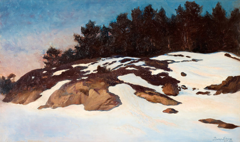 Winterlandschaft im Morgengrauen - Bruno Liljefors