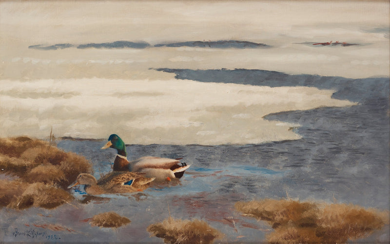 Winterlandschaft mit Stockenten - Bruno Liljefors