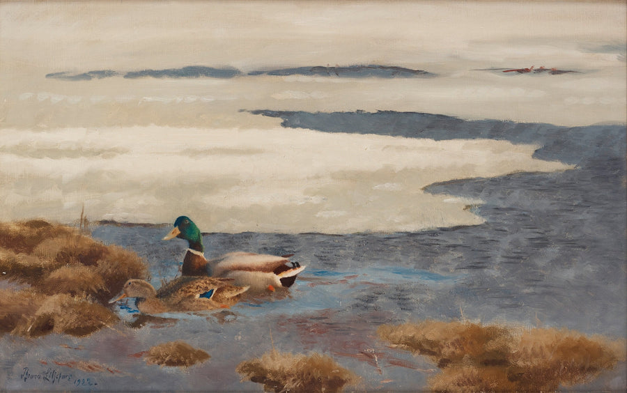 Winterlandschaft mit Stockenten - Bruno Liljefors