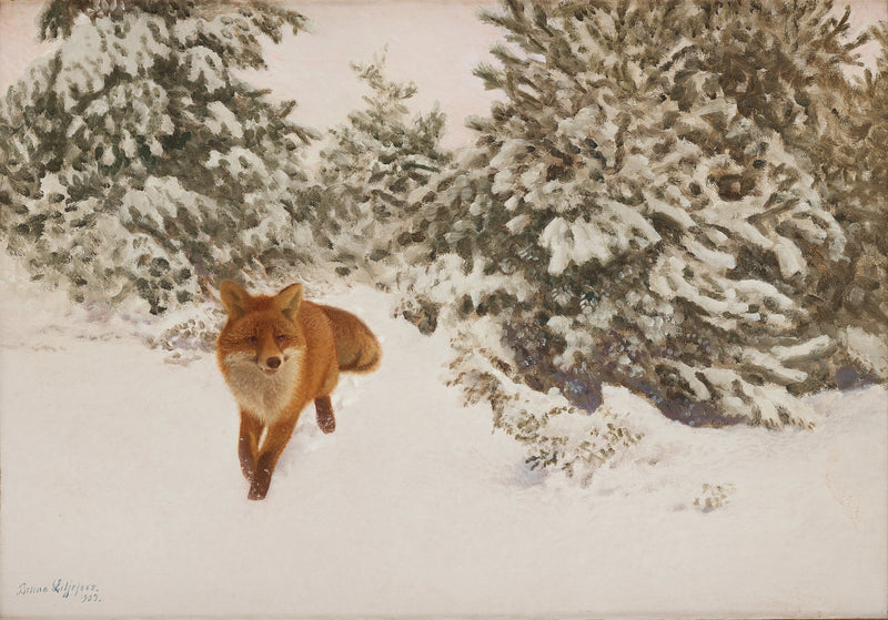 Winterlandschaft mit Fuchs - Bruno Liljefors